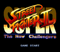Super Street Fighter II: The New Challengers title screen for Sega Mega Drive